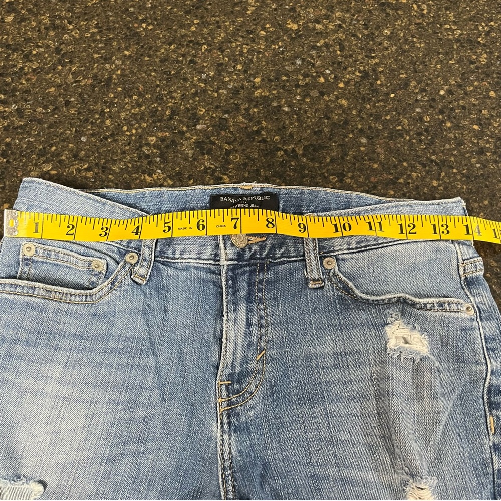 Banana Republic Light Blue Straight Leg Distressed Women's Crop Ankle Denim Jean - Picture 8 of 13